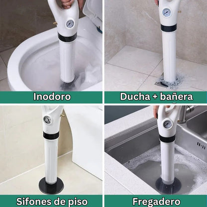Desatascador de tuberías con aire comprimido